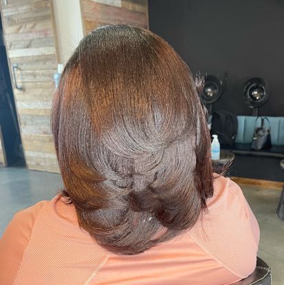 Polished bob blowout
