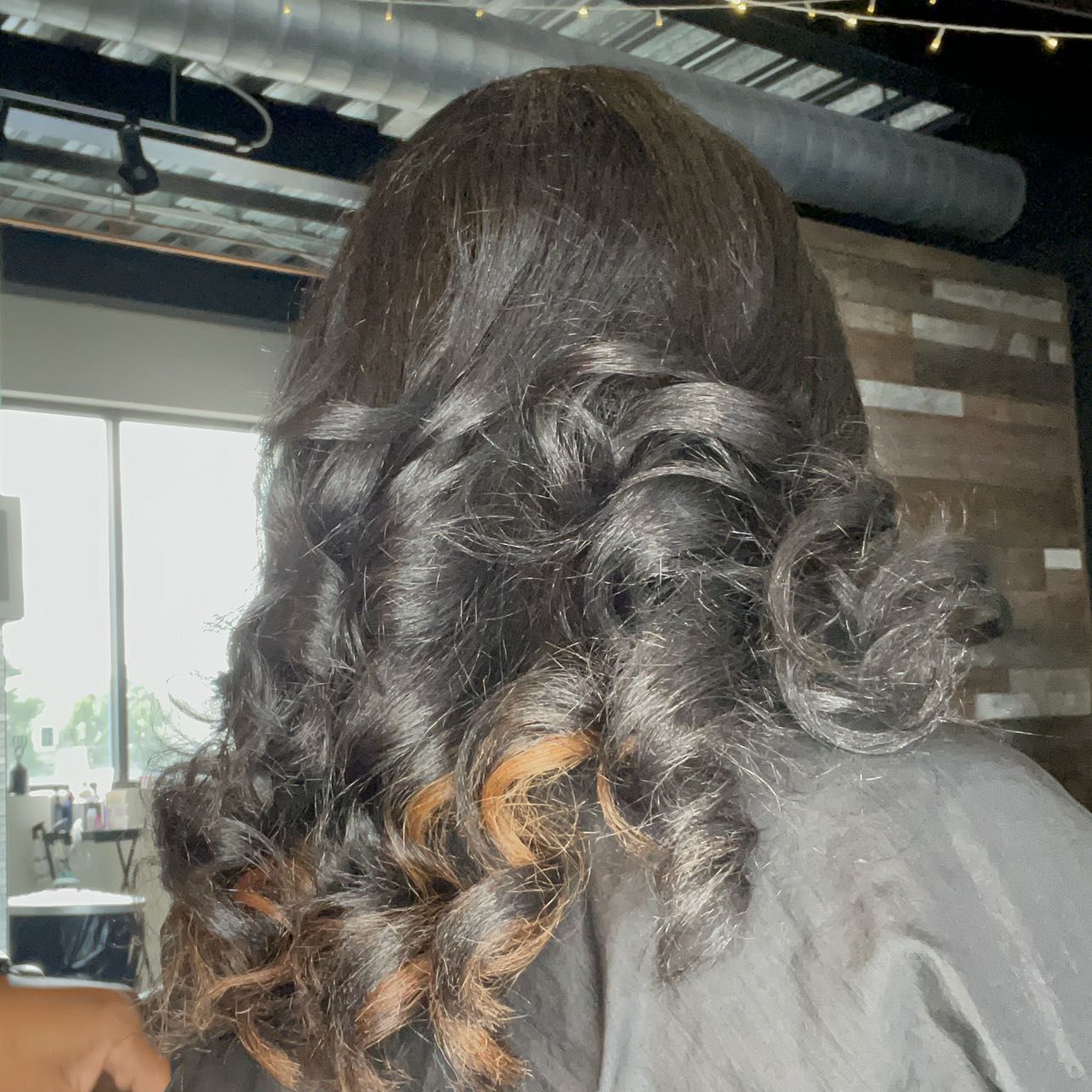 Dark chocolate curls caramel tips